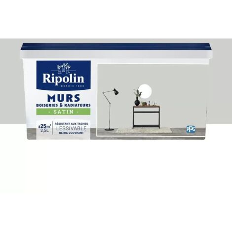 Peinture Murs, Boiseries, Radiateurs RIPOLIN Satin Gris Cétus 2,5 L