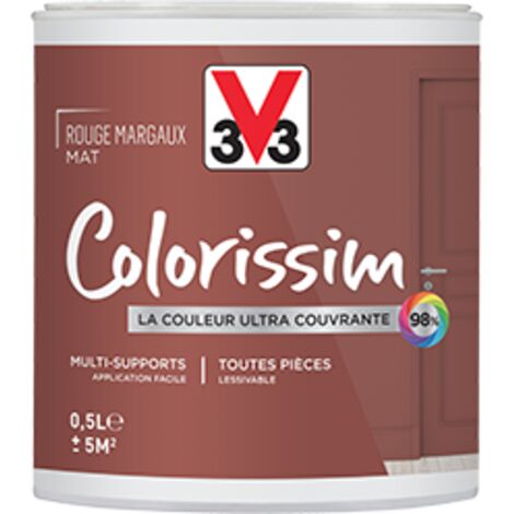 Peinture Multi-supports V33 Colorissim Mat Rouge Margaux 0,5 L