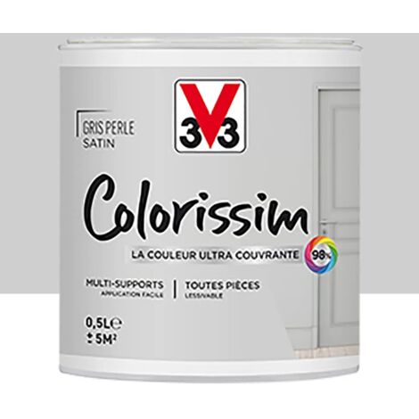 Peinture Multi-supports V33 Colorissim Satin Gris perle 0,5 L