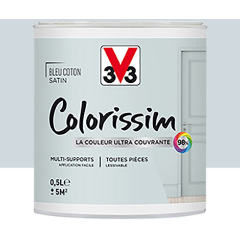 Peinture Multi-supports V33 Colorissim Satin Bleu coton 0,5 L