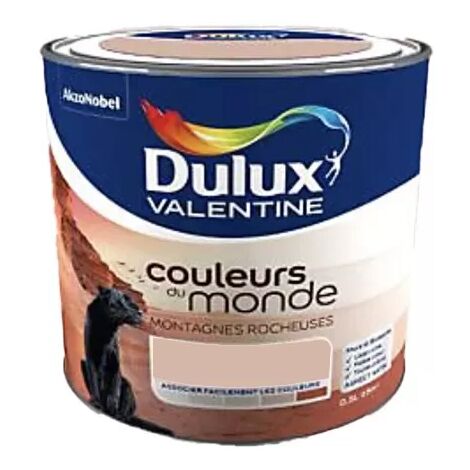 Dulux Valentine – Peinture satinée monocouche 0,5 L – Couleur Montagnes Rocheuses – Pour murs et boiseries intérieurs – Application facile (1/2)