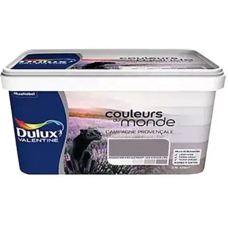 Peinture satinée monocouche DULUX VALENTINE Couleurs du monde Provençale intense 2,5 L – Pour murs et boiseries intérieurs – Application facile (1/2)