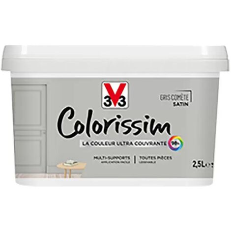 Peinture Multi-supports V33 Colorissim Satin Gris comète 2,5 L