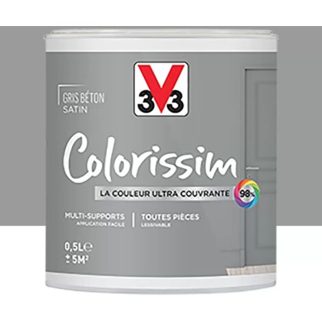 Peinture Multi-supports V33 Colorissim Satin Gris béton 0,5 L