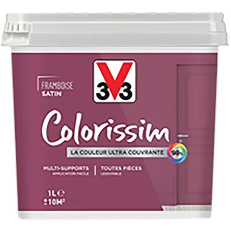 Peinture Multi-supports V33 Colorissim Satin Framboise 1 L
