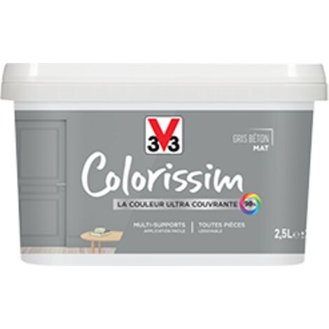 Peinture Multi-supports V33 Colorissim Mat Gris béton 2,5 L