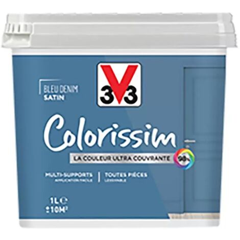 Peinture Multi-supports V33 Colorissim Satin Bleu Denim 1 L