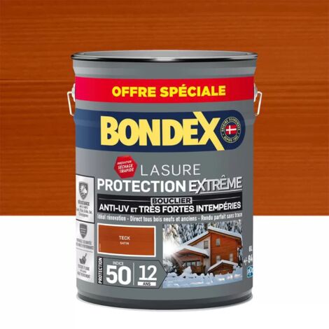 Bondex – Lasure extérieure protection extrême 12 ans teck 6 L – Film protecteur ultra-garnissant – Résistance aux environnements intenses