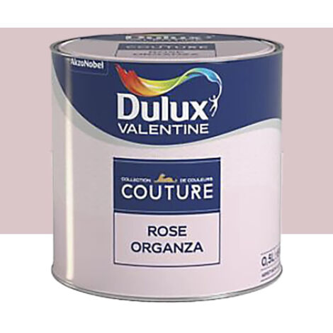 Peinture murale couleur satin 0,5 L – Aspect velouté – Confort d'application sur murs et boiseries – Dulux Valentine Couture Rose organza (1/2)