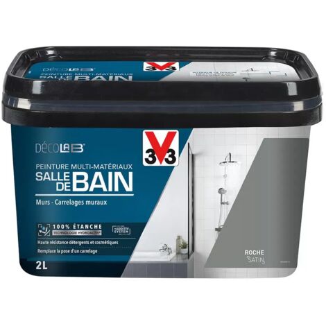V33 – Peinture imperméable salle de bain 100% étanche – Adhère à toutes surfaces – Résiste à l'humidité et aux variations de température – 2 L (1/3)