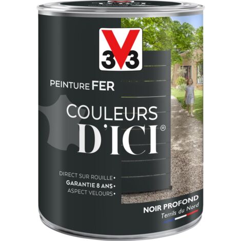 Peinture fer extérieur Couleurs d'Ici® V33 Noir profond Velours 1,5L
