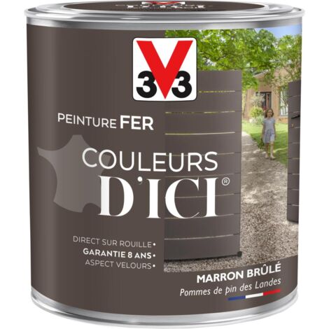 Peinture fer extérieur Couleurs d'Ici® V33 Marron brûlé Velours 0,5L