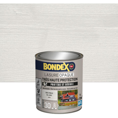 Bondex – Lasure extérieure opaque satin 1 L – Très haute protection 8 ans – Pour bois dur et teck – Résistance UV et intempéries