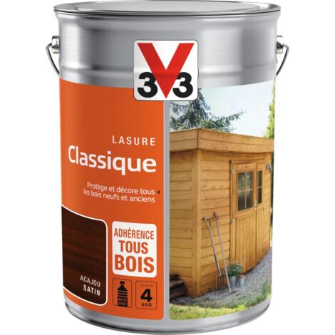 Lasure classique Solvantée V33 Acajou Satin 5L