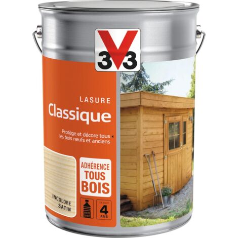 Lasure classique Solvantée V33 Incolore Satin 5L