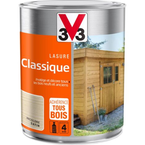 Lasure classique Solvantée V33 Incolore Satin 1L
