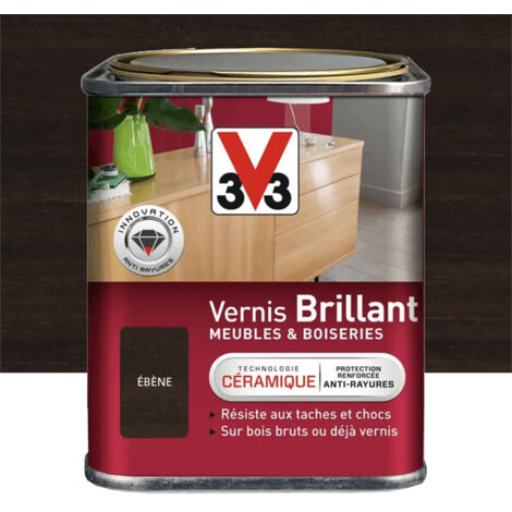 Vernis Meubles & Boiseries - Technologie Céramique - Ébène  0,25 L Finition : Brillant
