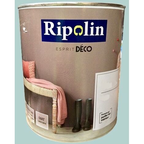 RIPOLIN Peinture Esprit Déco Bleu dragée Mat 1 L (1/2)