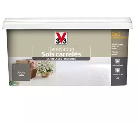 Peinture V33 Rénovation Sols Carrelés (Carrelages - Marbres) 2 en 1 Satin Racine 2 L (1/3)