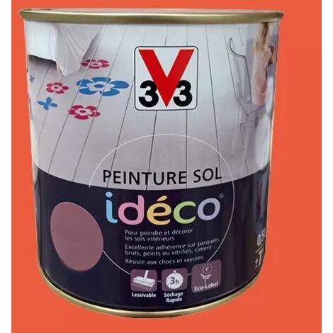 Peinture sol V33 Idéco Capucine Satin 0.5L 0,5 L
