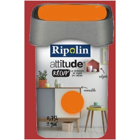 RIPOLIN Peinture Attitude Récup' Rouge coquelicot satin 0,75L 0,75 L