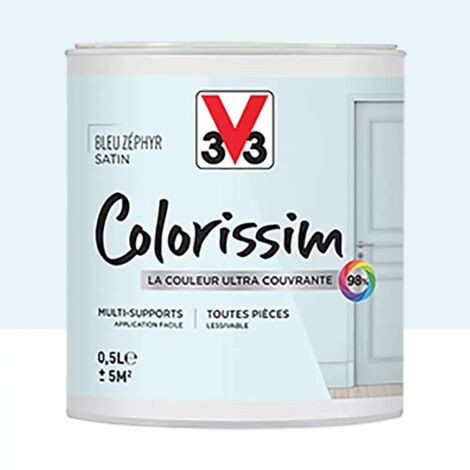 Peinture Multi-supports V33 Colorissim Satin Bleu zéphyr 0,5 L