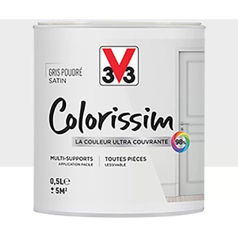 Peinture Multi-supports V33 Colorissim Satin Gris poudré 0,5 L