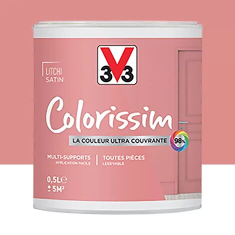 V33 – Peinture murale à effets satin litchi 0,5 L – Ultra-couvrante et lessivable – Résistante aux taches et chocs – Pour murs et boiseries (1/4)