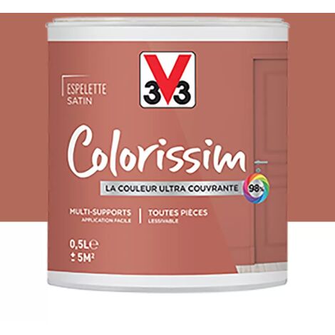 Peinture Multi-supports V33 Colorissim Satin Espelette 0,5 L