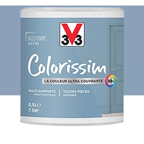 Peinture Multi-supports V33 Colorissim Satin Bleu givré 0,5 L