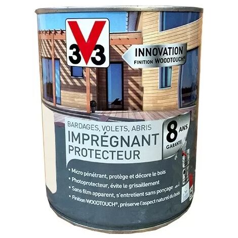 V33 – Imprégnant protecteur bois micro-pénétrant 1 L – Protection UV et intempéries – Pour bois difficiles et consolidé