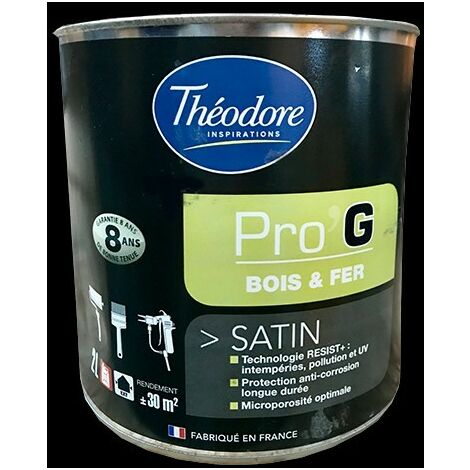 Théodore Pro'G Peinture Bois & Fer Noir 0,5 L