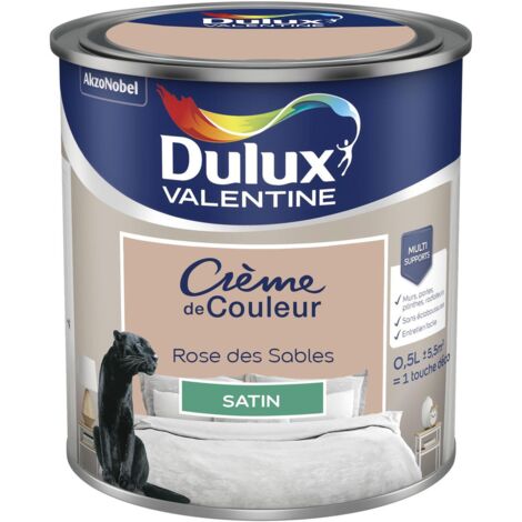 Peinture Crème De Couleur Satin Rose des Sables 0,5 L - Dulux Valentine