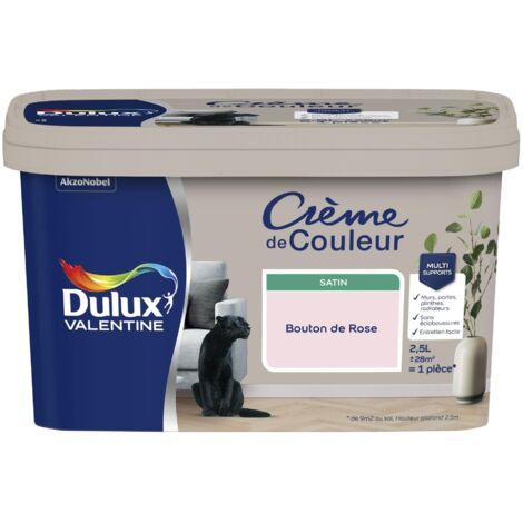 Peinture Crème De Couleur Satin Bouton de Rose 2,5 L - Dulux Valentine