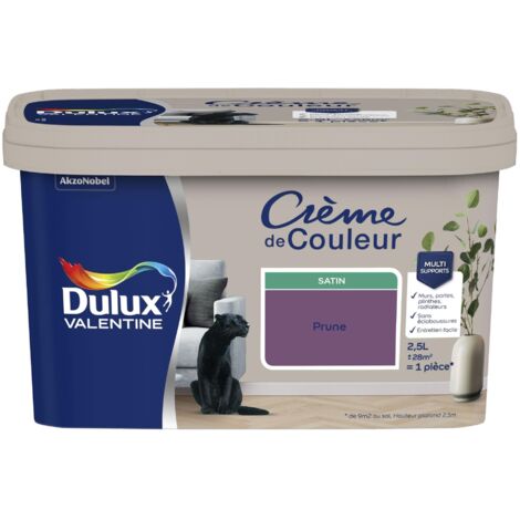 Peinture Crème De Couleur Satin Prune 2,5 L - Dulux Valentine (1/5)
