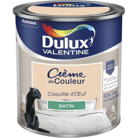 Peinture Crème De Couleur Satin Coquille d'oeuf 0,5 L - Dulux Valentine