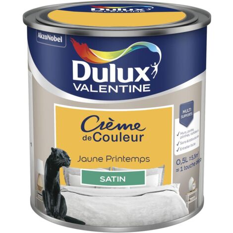 Peinture Crème De Couleur Satin Jaune Printemps 0,5 L - Dulux Valentine (1/5)