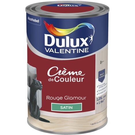 Peinture Crème De Couleur Satin Rouge Glamour 1,25 L - Dulux Valentine