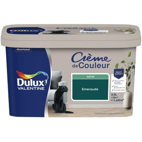 Peinture Crème De Couleur Satin Emeraude 2,5 L - Dulux Valentine