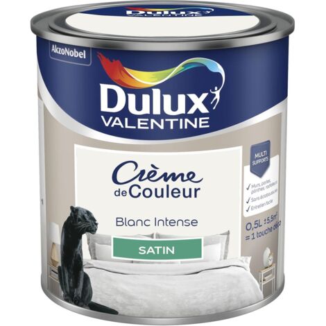 Peinture Crème De Couleur Satin Blanc Intense 0,5 L - Dulux Valentine (1/5)