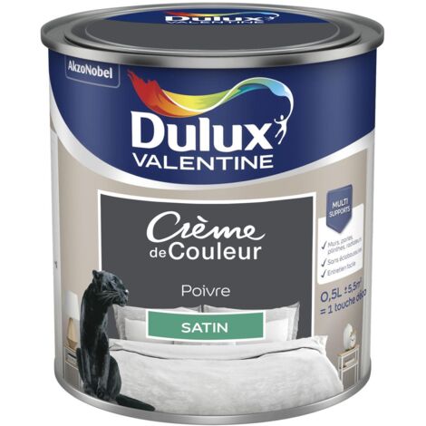 Peinture Crème De Couleur Satin Poivre 0,5 L - Dulux Valentine