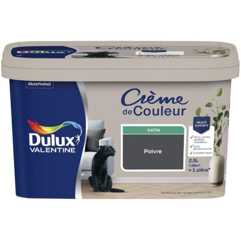 Peinture Crème De Couleur Satin Poivre 2,5 L - Dulux Valentine