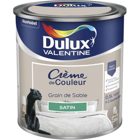 Peinture Crème De Couleur Satin Grain de Sable 0,5 L - Dulux Valentine (1/5)