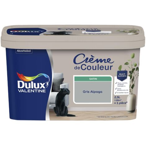 Peinture Crème De Couleur Satin Gris Alpaga 2,5 L - Dulux Valentine