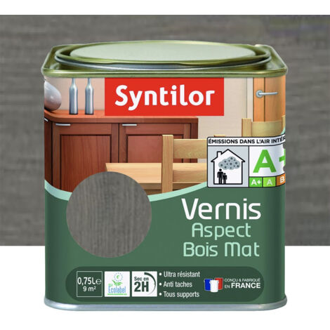 Vernis SYNTILOR Aspect Bois Mat Anthracite 0,75 L