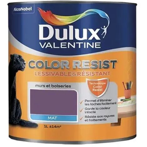 Dulux Valentine Peinture acrylique Color Resist Amethyste Mat 1 L (1/2)
