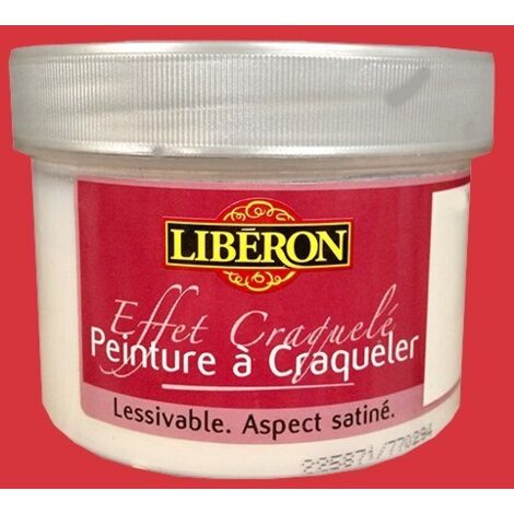 Peinture effet craquelé 0,25L rouge laque – Pour meubles et objets – Application en superposition pour décoration – Finition haut de gamme – Liberon (1/2)