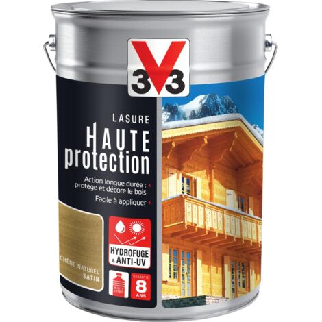 Lasure haute protection Solvantée V33 Naturel Satin 5L