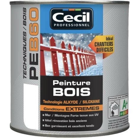 Peinture Bois Cécil Professionnel PEB60 Blanc brillant 0,5 L