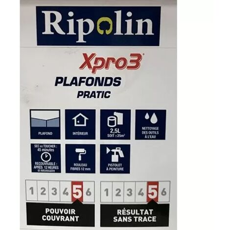 Peinture XPro3 Plafonds Pratic RIPOLIN blanc mat 3 L